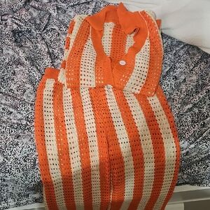 Orange and Cream Crochet Set
